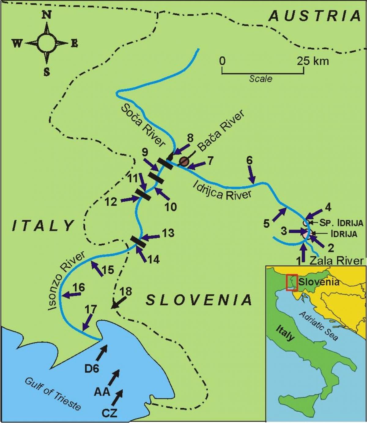 Peta asli amerika sungai Slovenia