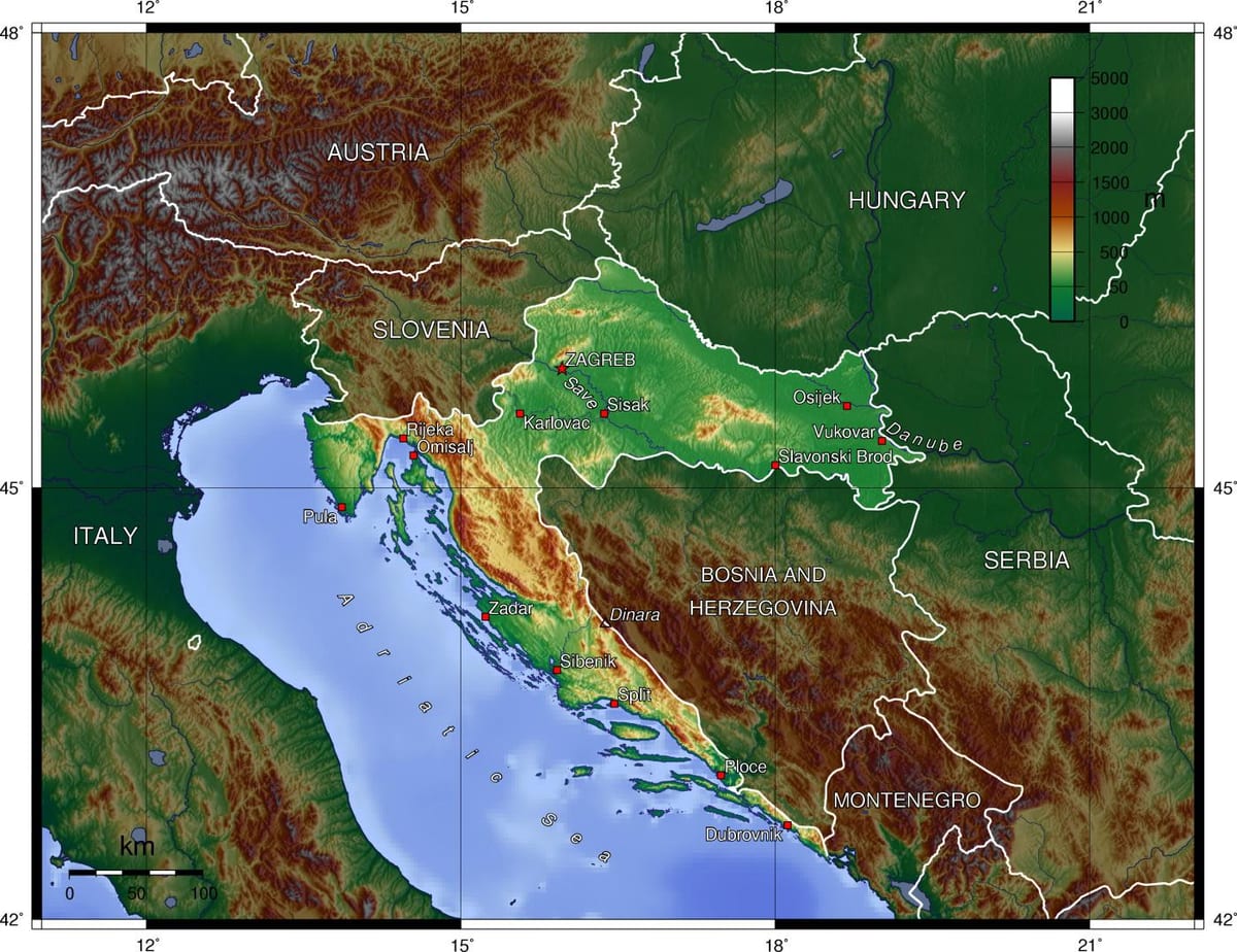 Peta Slovenia topografi