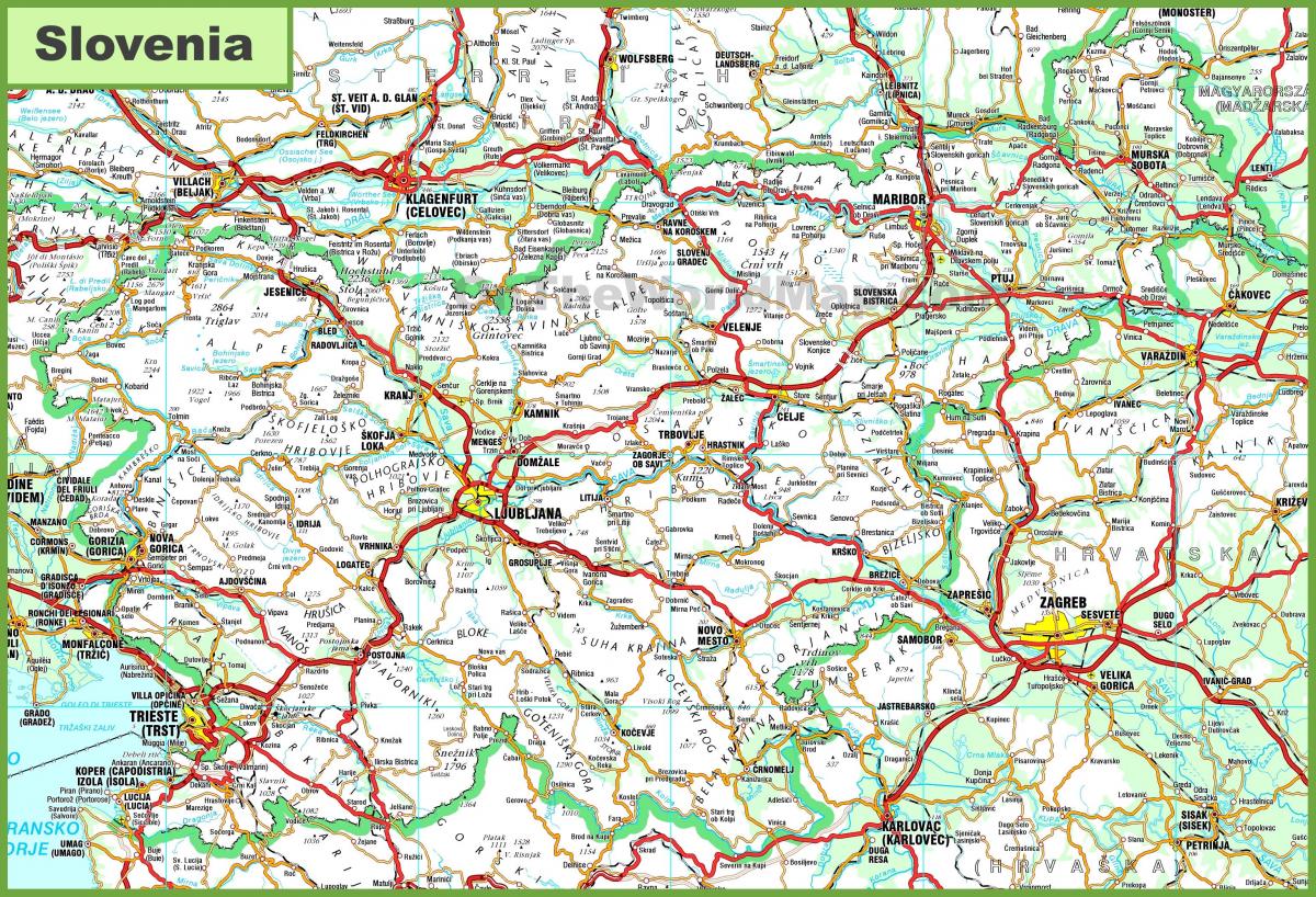 Peta terperinci Slovenia